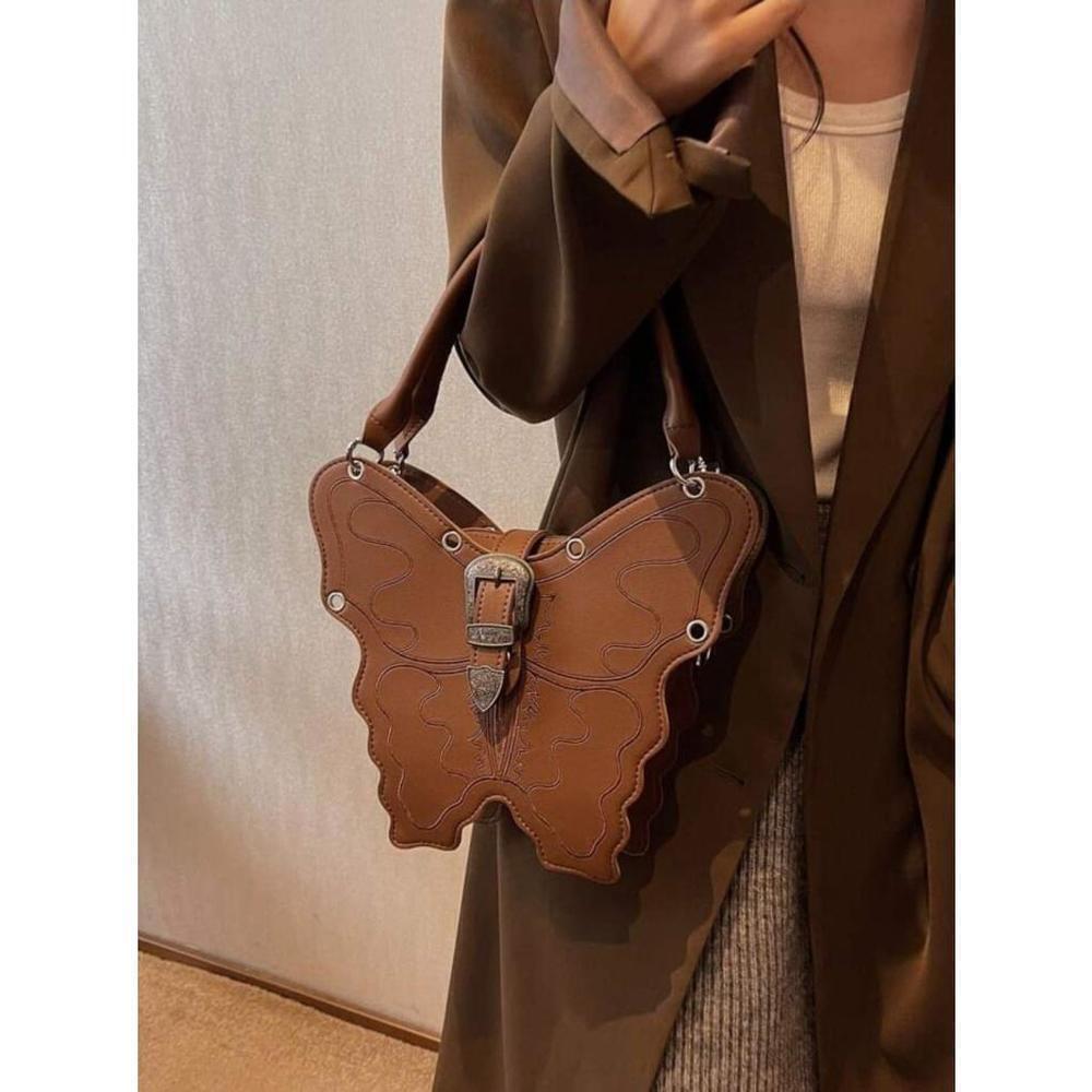 Butterfly Shaped Handbag In Brown - Picture 5 of 10